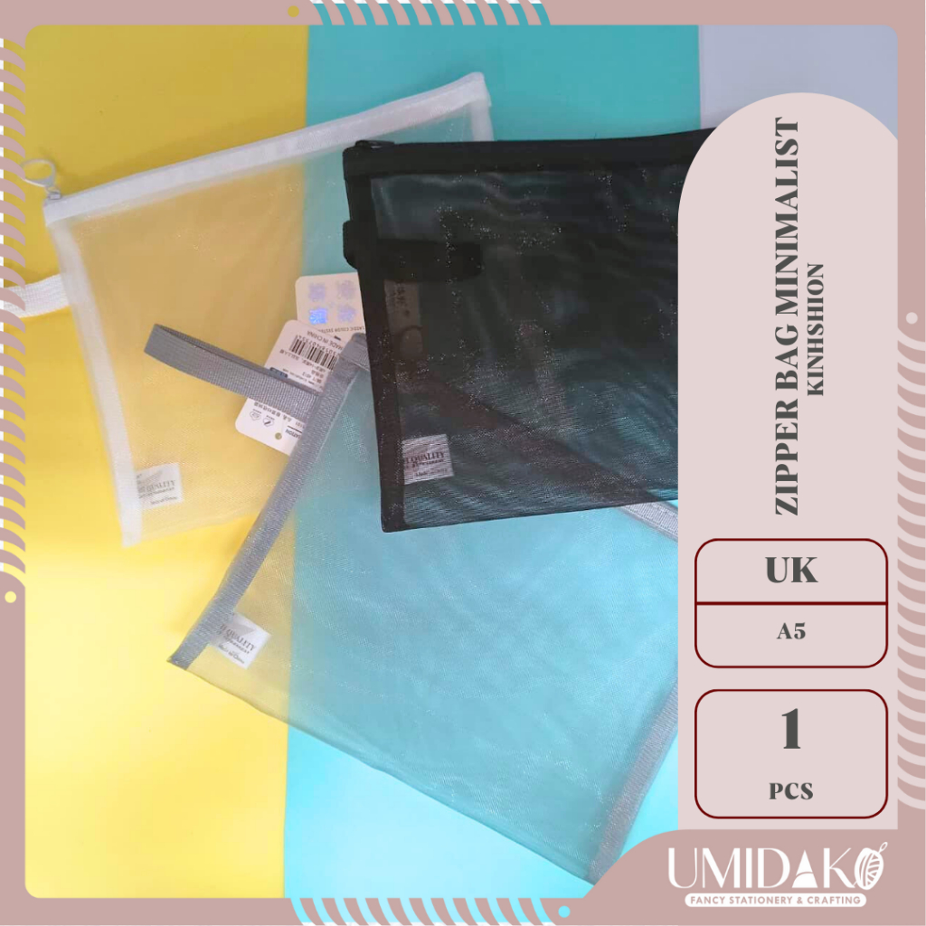 

[UMIDAKO] ZIPPER BAG JARING A5 MINIMALIS KINHSHION | ZIPPER BAG MINIMALIST