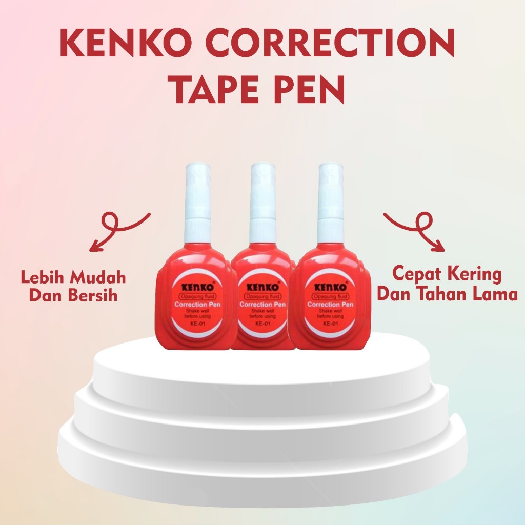 

KENKO CORRECTION PEN KE 01-432/TIP-X/ipex Kenko / Correction Pen Kenko KE 01 / STIPO KENKO BOTOL MERAH / Stipo Cair Tip x Kenko KE01/Typex Kenko Correction Pen KE-01 Opaquing Fluid - Produk Original