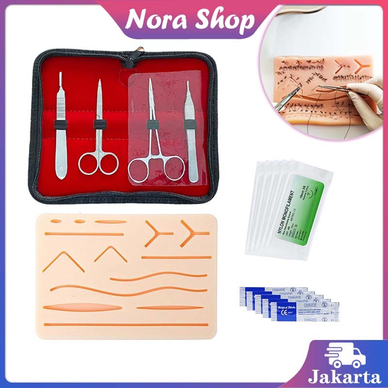 Set Suture Kit / Peralatan Pengajaran Jahitan Kulit / Silicone Skin Model Pad