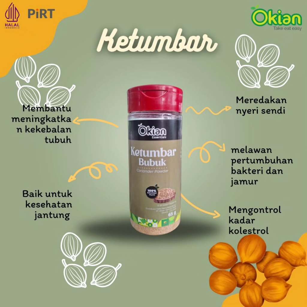 

Okian Ketumbar Bubuk 65gram 100% Ketumbar Asli