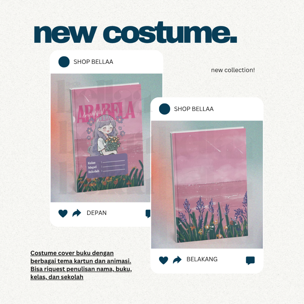 

COSTUME COVER BUKU LUCU & UNIK UNTUK ANAK - PAUD, SD, SMP, SMA (bagian 4 #6)