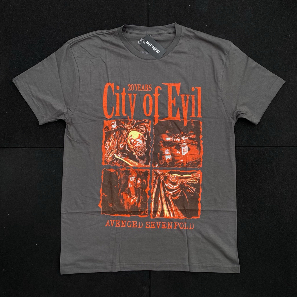 Tshirt Band Pria Wanita Avenged Sevenfold - City Of Evil Original Official