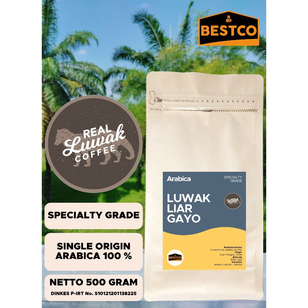 

Kopi Bestco Specialty Arabica Luwak Liar Gayo 500 gr
