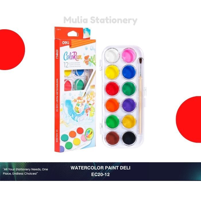 

Watercolor Deli / Cat Air 12 Warna Lengkap Kuas EC20-12 | Cat Air EC20-12 | Perlengkapan Sekolah & Melukis