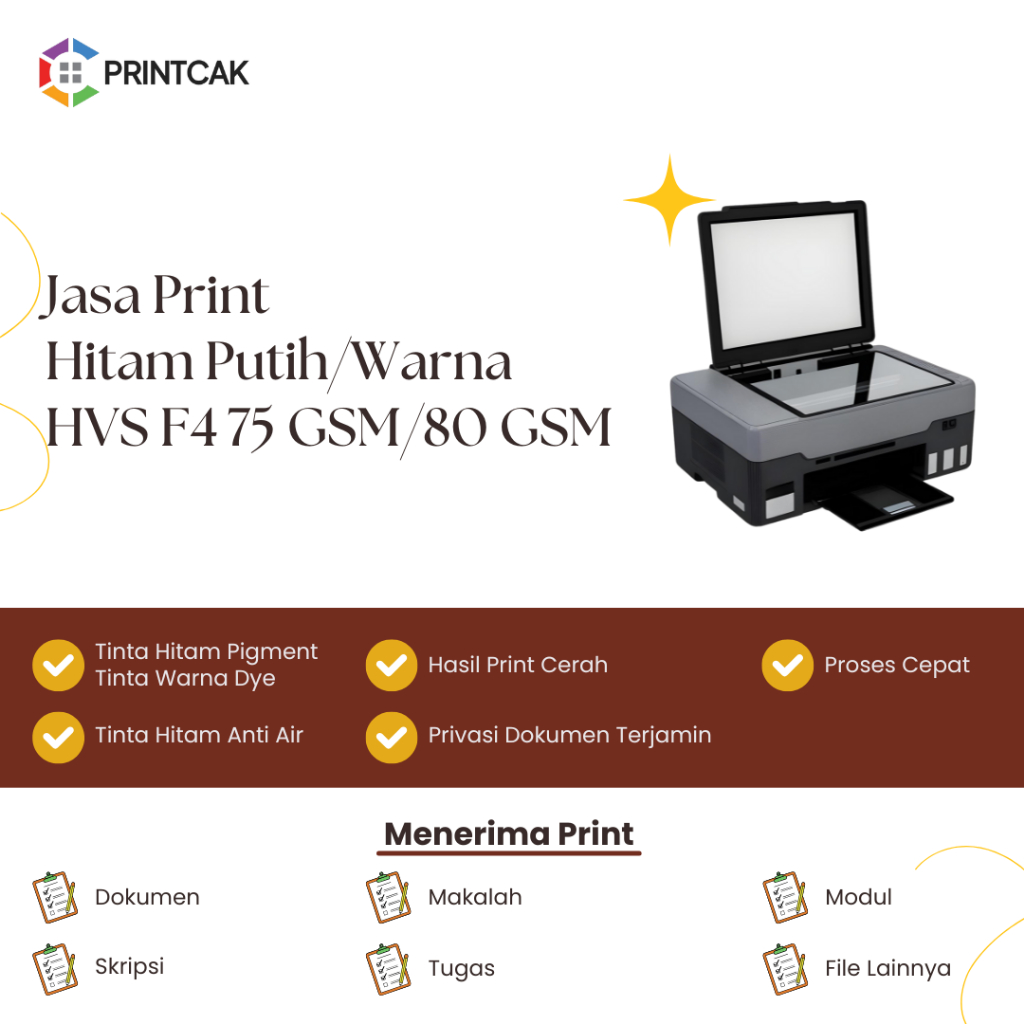 

[KHUSUS ORDER DI ATAS 500 LEMBAR] Jasa Print F4 75gsm / 80gsm Murah