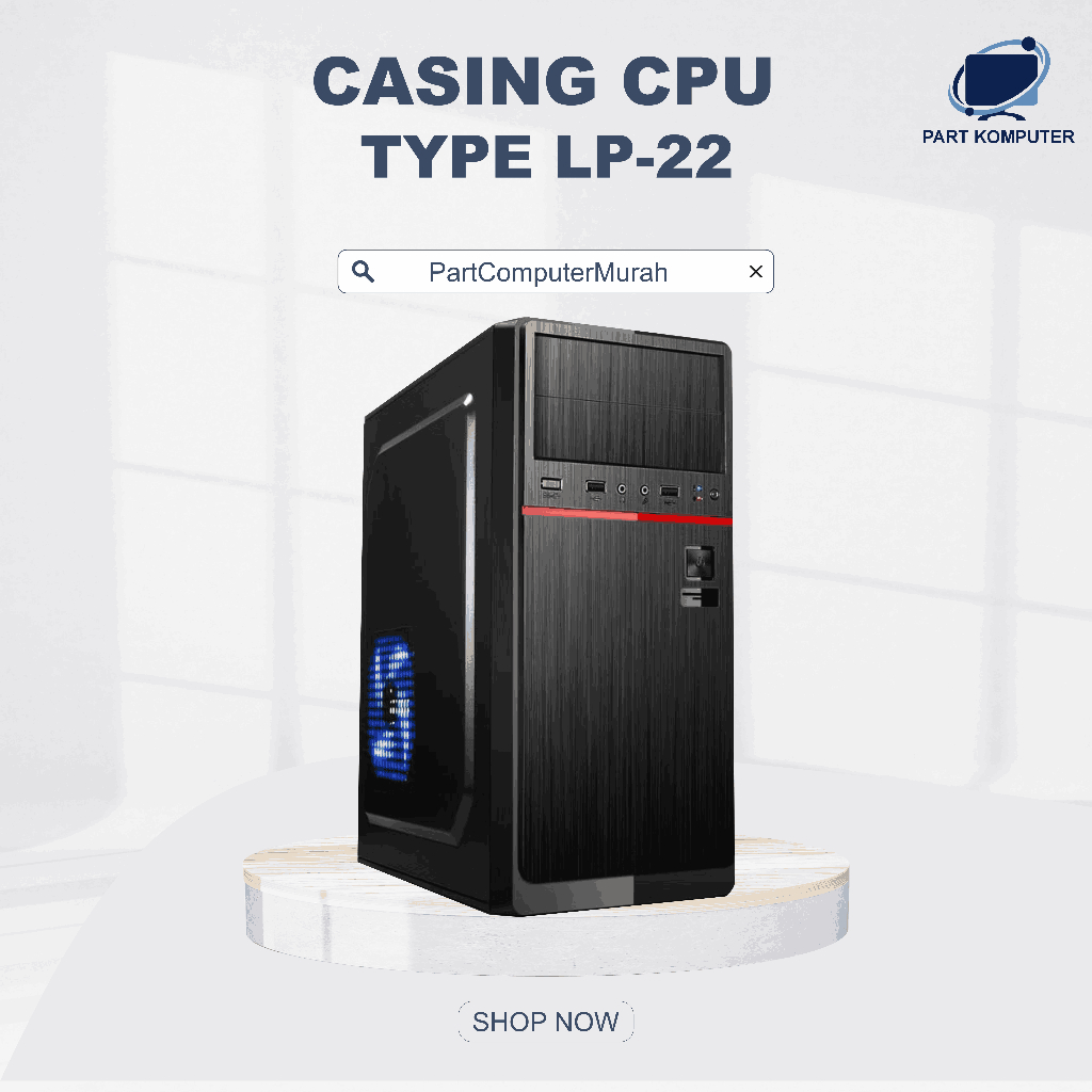 Casing CPU Gaming LP-22 M-ATX Desain RGB + Power Supply 450W PC Rakitan Gaming dan Multimedia