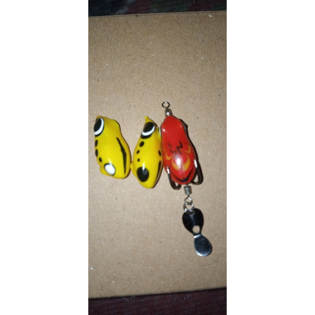 10 soft frog mini gratis box lure warna mix