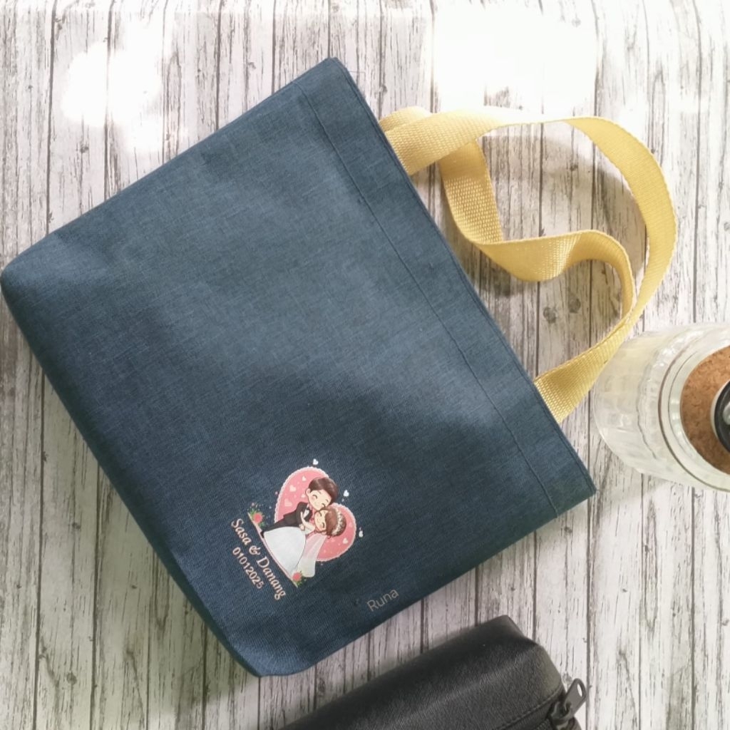 Tas Souvenir / Souvenir Pernikahan / Pouch Bahan Denim 300 D