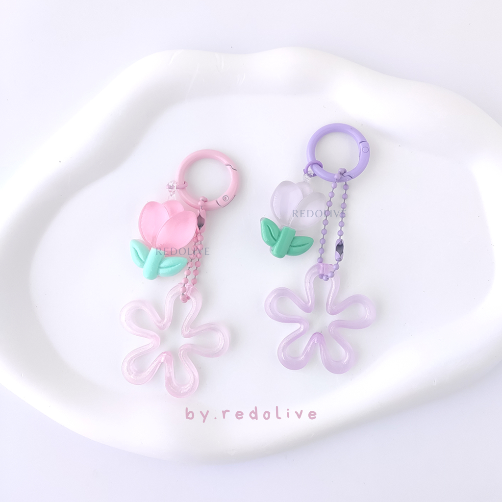 Gantungan Tas Bunga Tulip Bintang Laut Bag Charm Flower