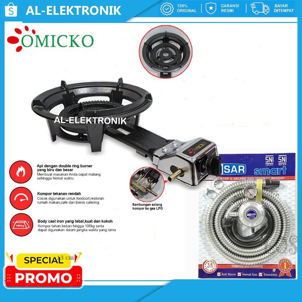 Welhome WKC 31A Kompor Komersial Welhome WKC 31A + Selang Regulator Gas SNI Kompor Mawar Kompor Cor 