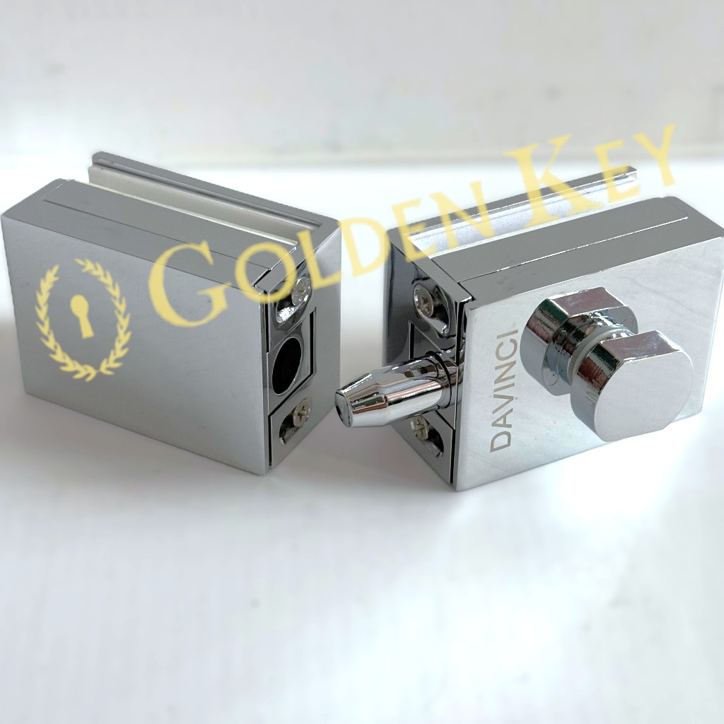 Grendel Kunci Slot Pintu Kaca Ke Kaca Kamar Mandi Shower Kotak Jepit Tanpa Coak Bor