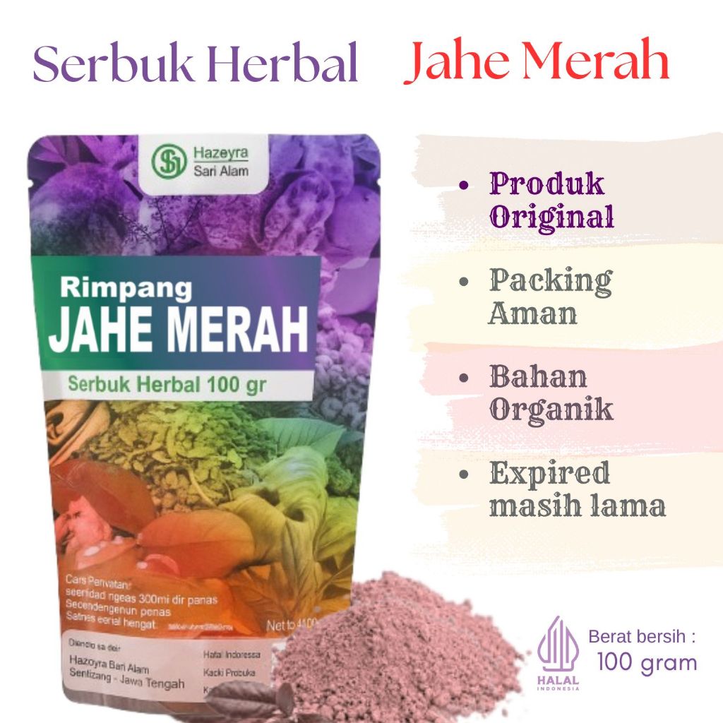 

bubuk serbuk rimpang jahe merah 100gr