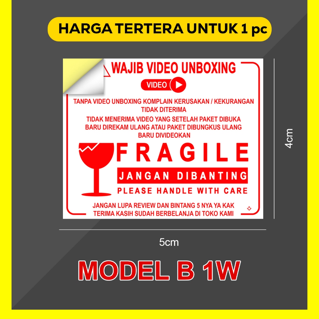

Sticker Video Unboxing B1W / Sticker Fragile Pecah Belah