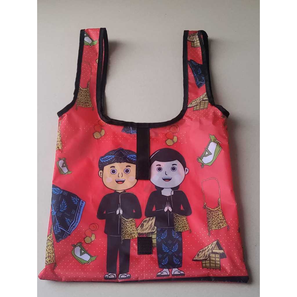 Tas Belanja Lipat dengan Desain Motif Custom