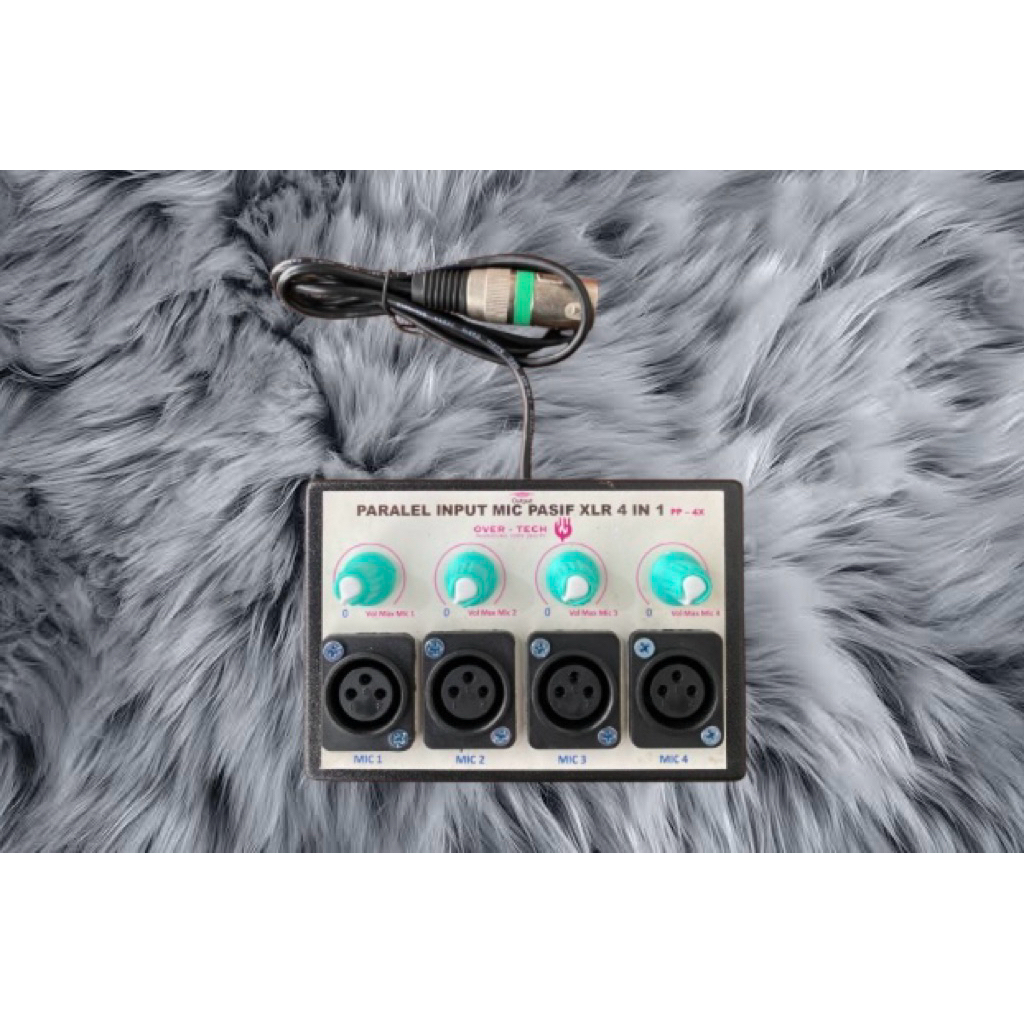 Paralel Microphone Penambah Input Mic 4 Input 1 Output 4 in 1 Soket Canon XLR Pasif PP4X