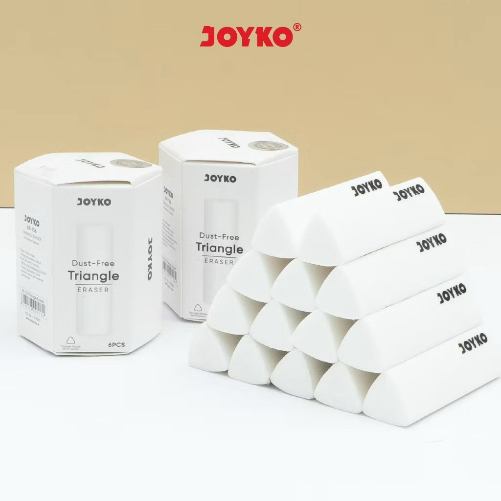 

( 1 SET ) Penghapus Eraser ER-156 JOYKO Triangle Eraser 1 Set Isi 6 Pcs