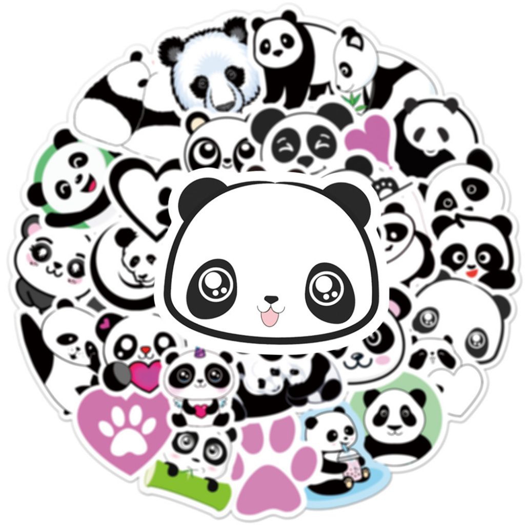 

[50 Pcs] DECO STICKER | STICKER DIY | JURNAL AESTHETIC [DS-145] PANDA Animal Karakter Cartoon Sticker Koper, HP Laptop Tumbler Komputer