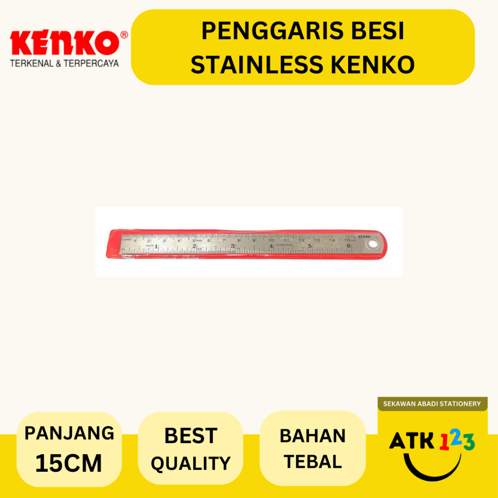 

KENKO Penggaris Besi Stainless 15 cm Kenko [STAINLESS TEBAL]