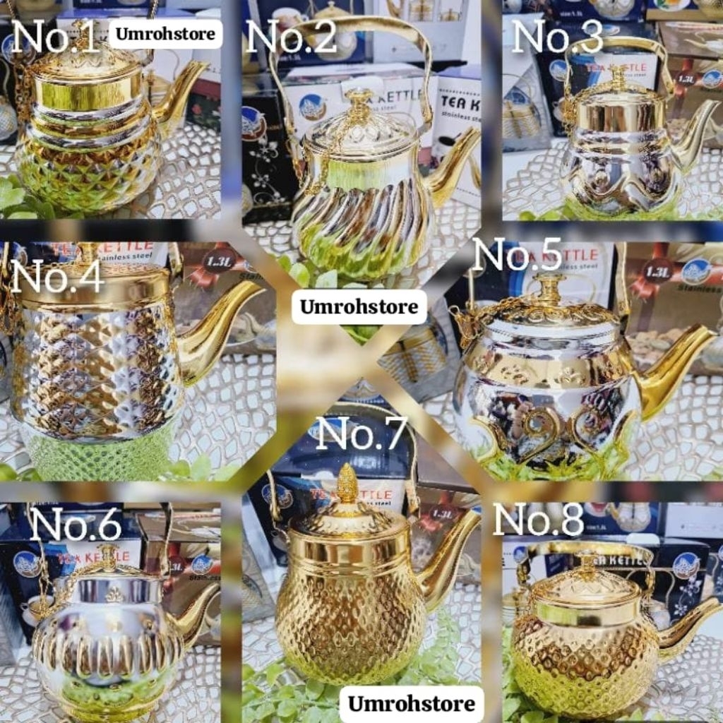 Paket Teko Stainless Steel Arab Premium Ibrix/Teko Air Zamzam/Teko Teh/Teko Kopi Oleh Oleh Haji Umro