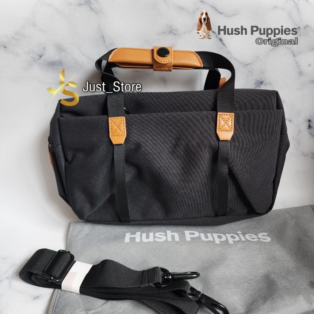 Hush Puppies Tas Pria Scott Crossbody Bag in Black