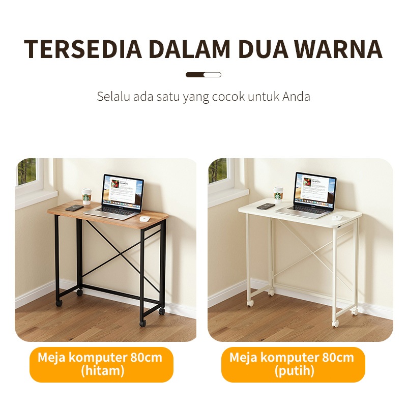 Meja Laptop Roda meja makan lipat Meja Lipat Kayu Meja Lipat Serbaguna Meja Kerja Multifungsi Meja