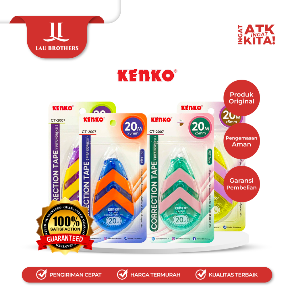 

KENKO PITA KOREKSI/ CORRECTION TAPE CT-2007 [20M x 5mm] (1PC)