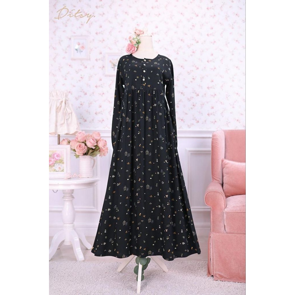 DITSY AGUSTUS 2025 CASA BLACK L XL JUMBO NIGHTGOWN