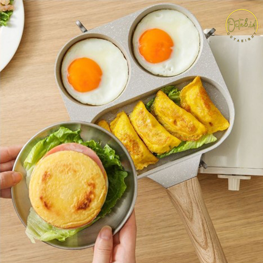 Octa8 - Omelette Pan Frypan 3 holes Cook Pan Grilled Pan