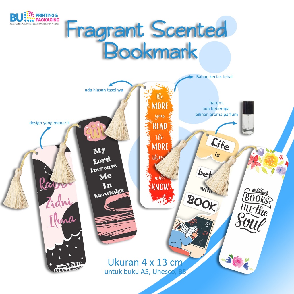 

Pembatas Buku Wangi Custom Desain | Bookmark Aromatherapy Unik