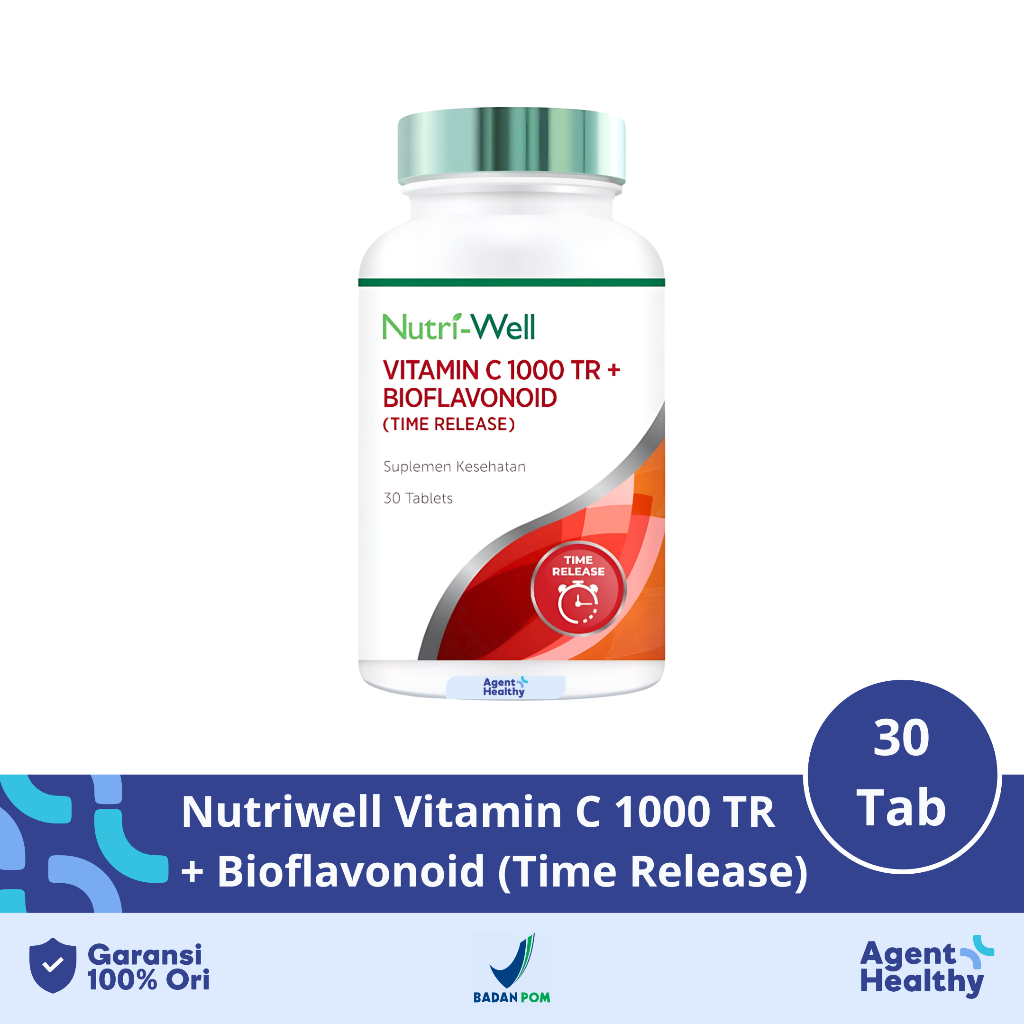 Nutriwell Vitamin C 1000TR + Bioflavonoid Vitamin C (Time Release) - Meningkatkan Daya Tahan Tubuh