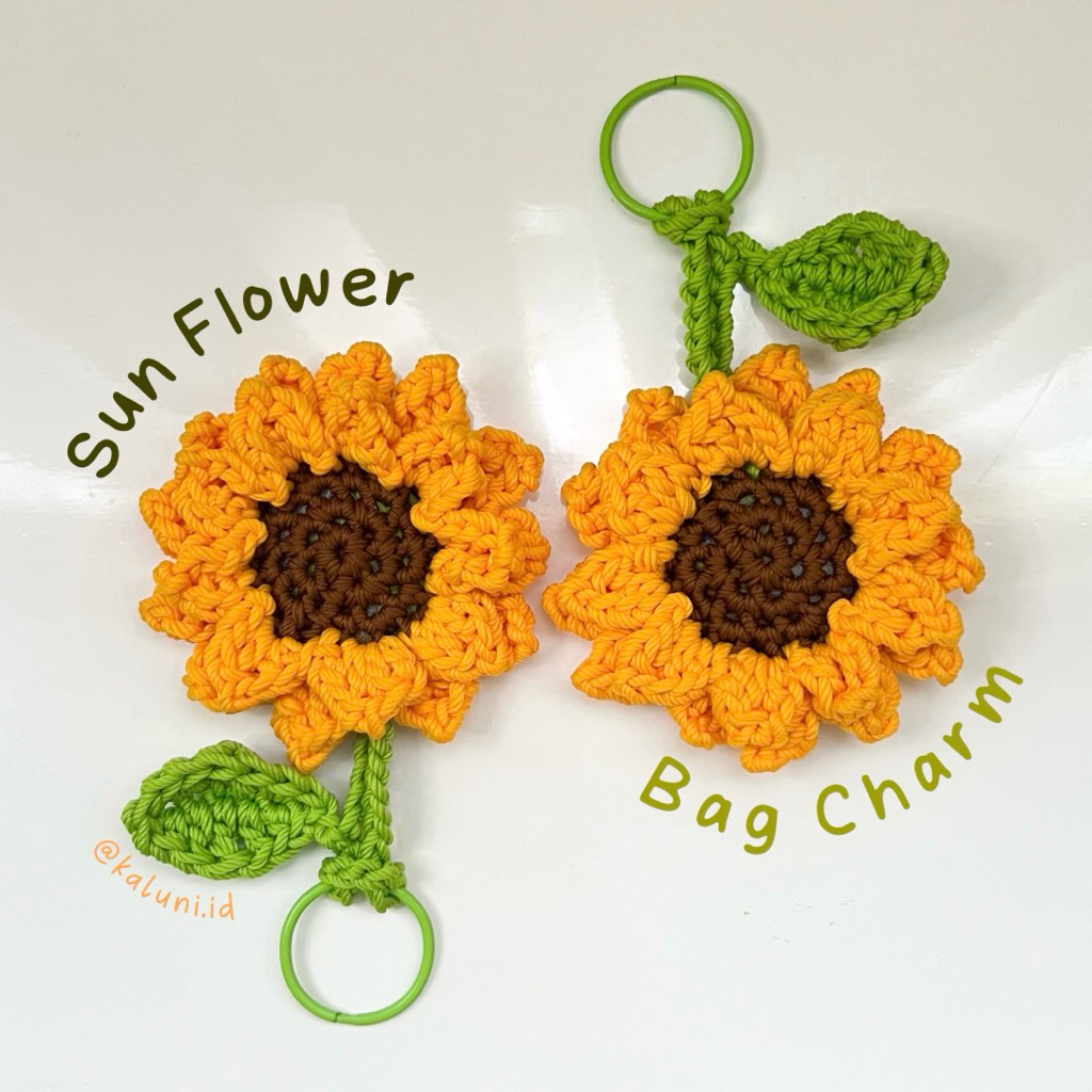 Sun Flower Bag Charm | Gantugan Kunci Bunga Matahari | Sun Flower Crochet