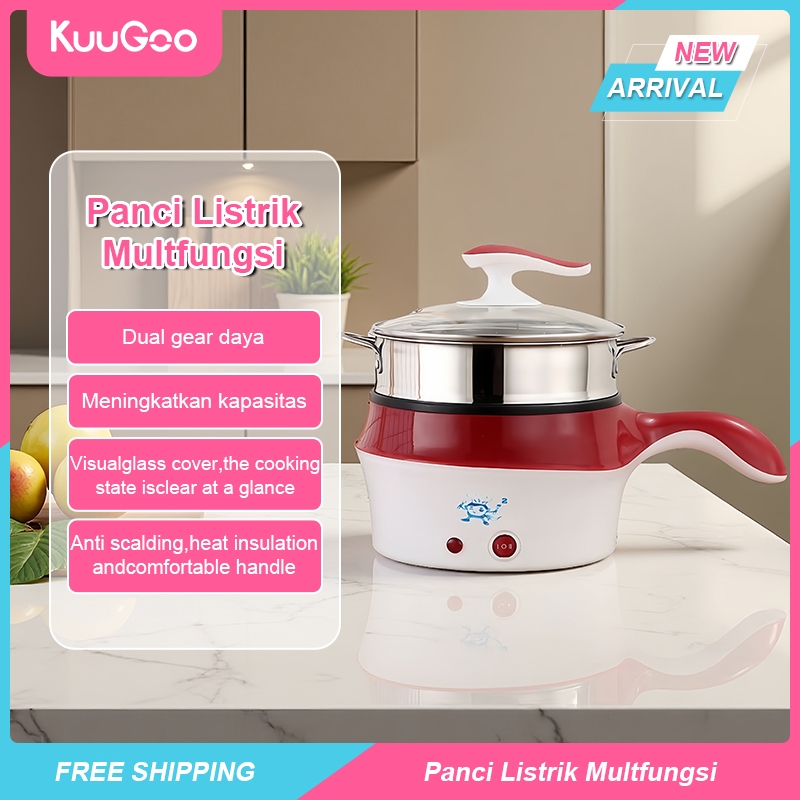 KUUGOO Panci Listrik Elektrik dengan Streamer Electric Fry Pan Panci Listrik G-8158 Panci buat anak 