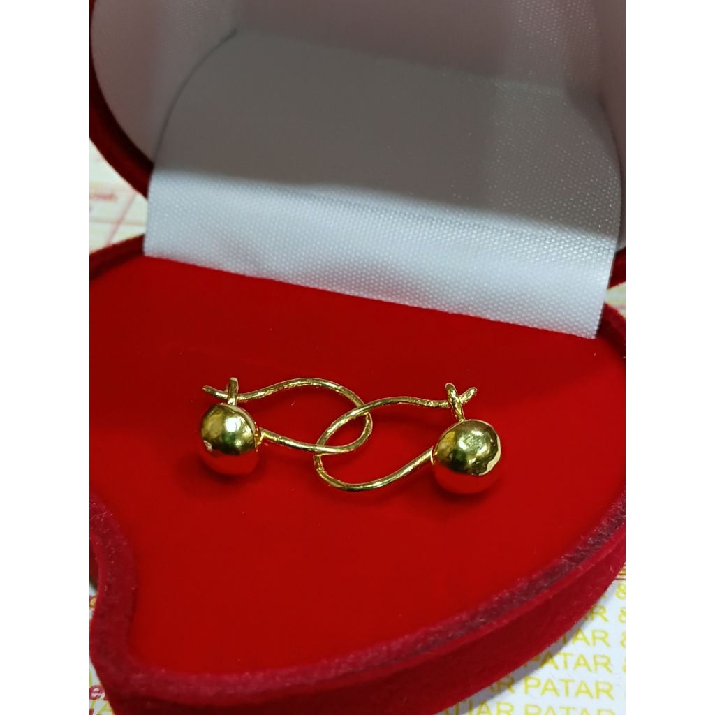 Kerabu Anting Bola Emas LM 99,9% (24K)