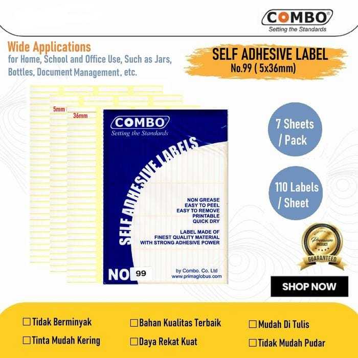 

Stiker Label No.99 5x36mm / Self Adhesive Labels No.99 / Label Sticker