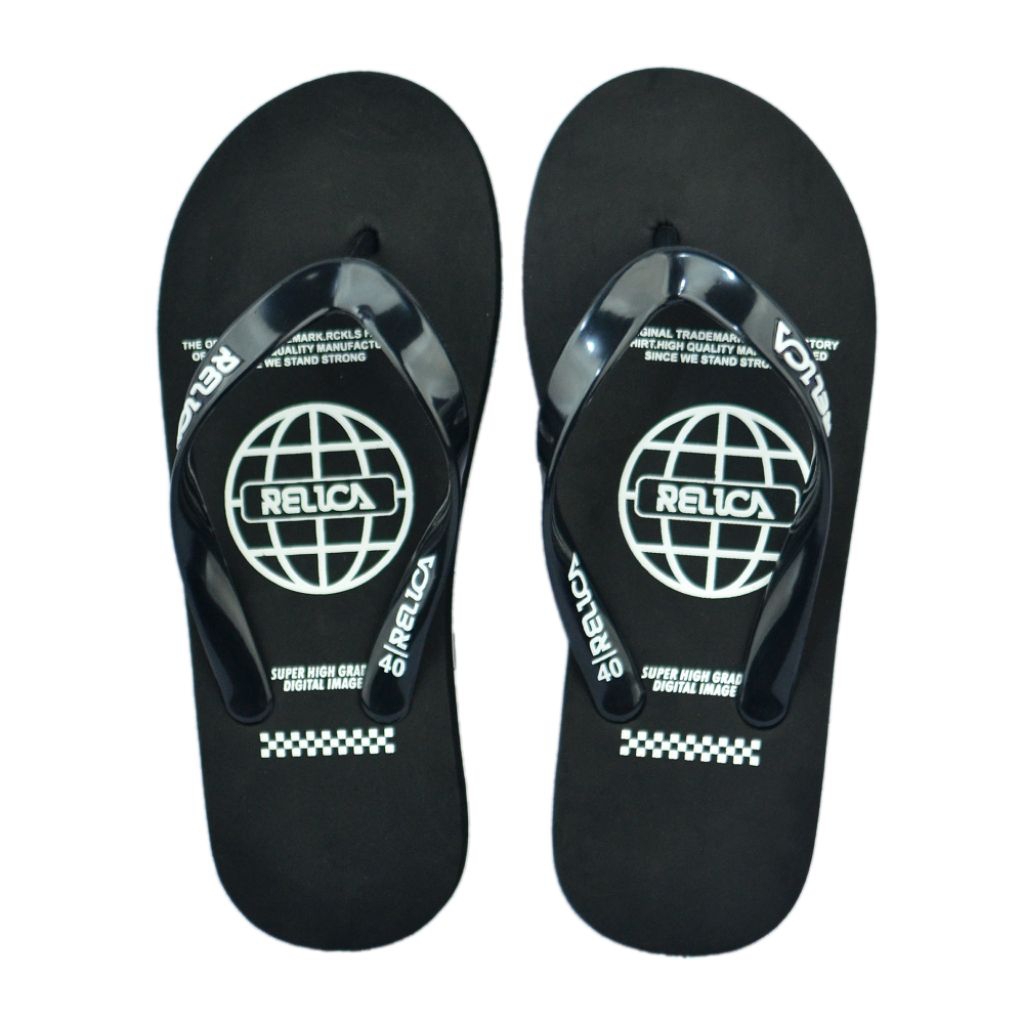 Sandal Distro Pria Wanita Tali Hitam Sandal Jepit Pria Swallow Relica Globe