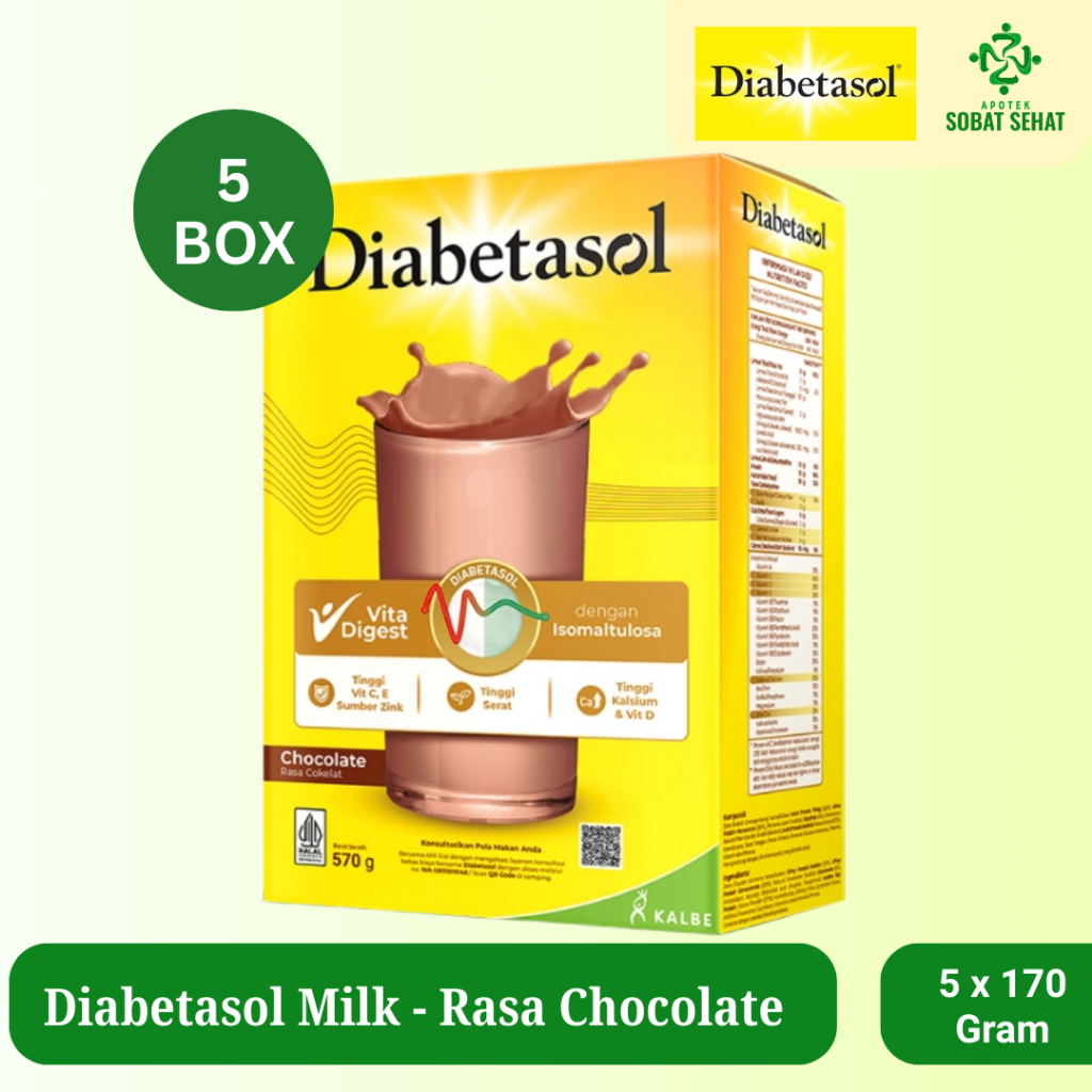 

[LEBIH HEMAT DIABETASOL] - 5 Box Diabetasol Rasa Chcocolate Besar - 570gram x 5
