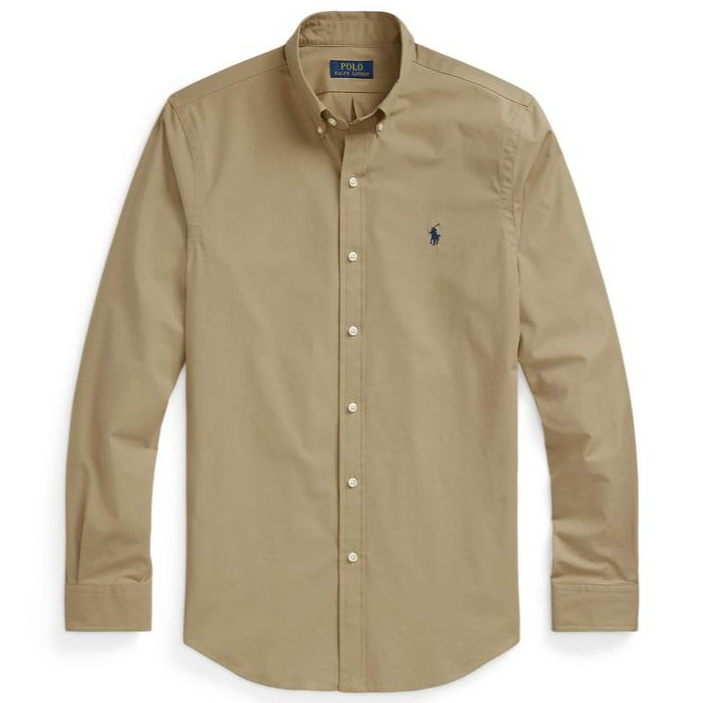 Polo Ralph Lauren Slim Fit Long Sleeve Oxford Shirt - Khaki