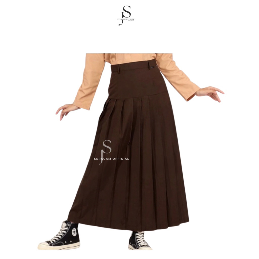 Seragam SMA Rok Panjang Rempel Bawah Pinggang Pramuka - Seragam Sekolah - Rok Rempel - Rok SMA