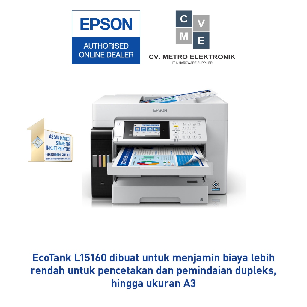 Printer EPSON L15160 L-15160 L 15160 A3 Duplex Pigment Print Scan Copy