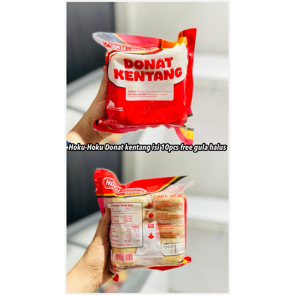 

Hoku Hoku donat kentang isi 10pcs free gula halus dan glazw