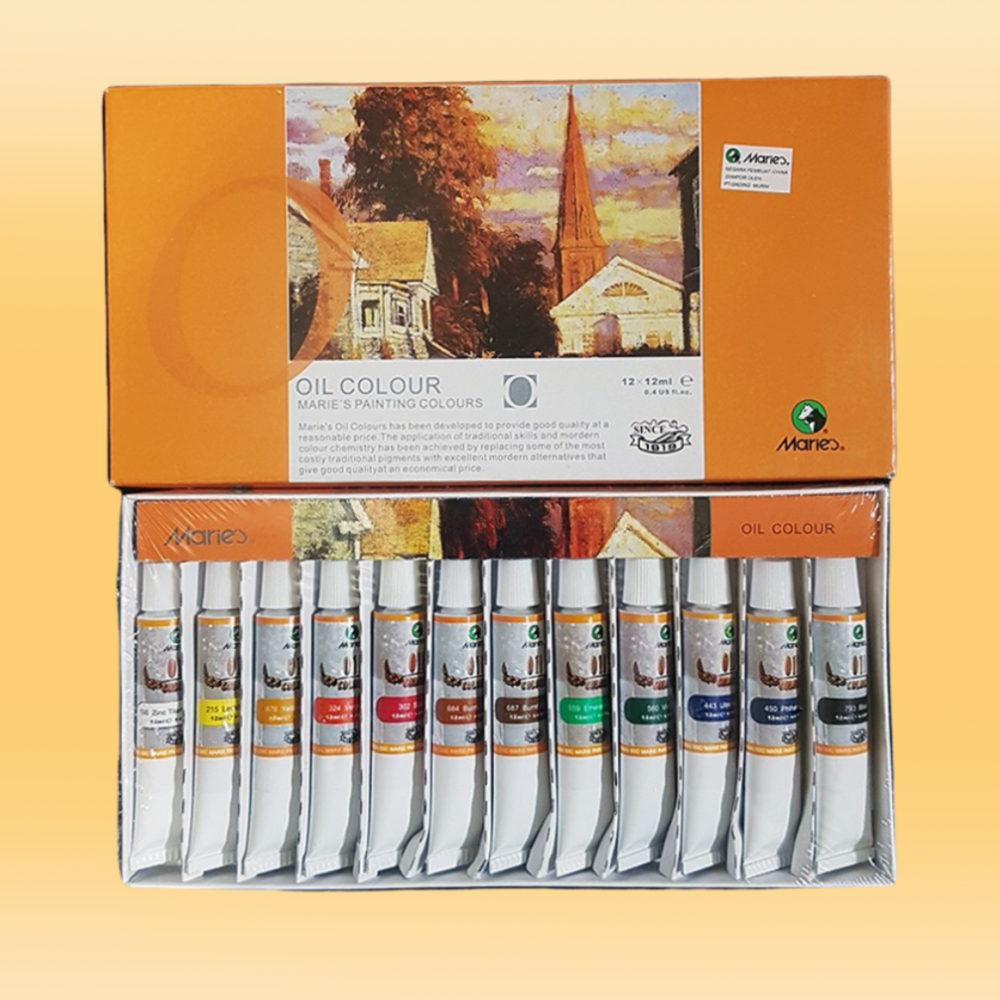 

Set Cat Minyak Maries 12 Warna x 12ml