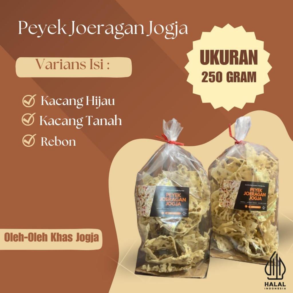 

Peyek/Rempeyek Joeragan Jogja Kriuk Renyah Kacang Tanah | Kacang Hijau | Rebon 250 GRAM