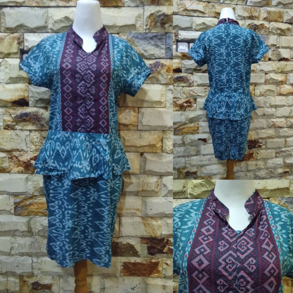 Preloved dress batik peplum