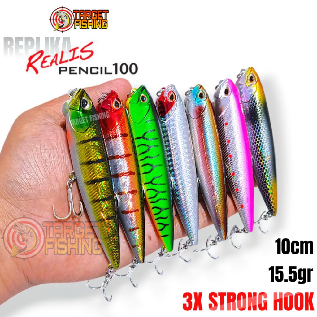 WTD Pencil 100 Copy REALIS 15gr 10cm - Umpan Casting Toman Lure Top Water