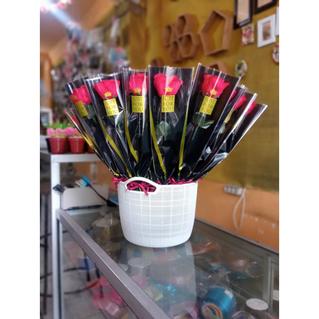 

cellophane single buket / cellophane bunga satuan