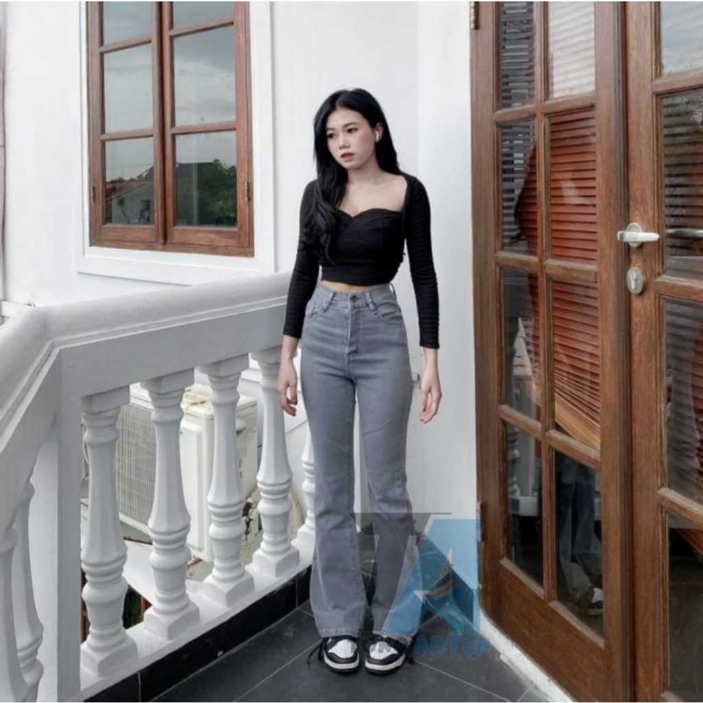 TOKO ARTEN-HW Cutbray Jeans Wanita / Celana Jeans Wanita-Streach Melar
