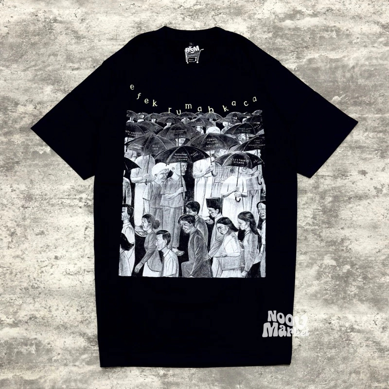 Kaos Efek Rumah Kaca - Desain Unik Ilustrasi Hitam Putih Premium