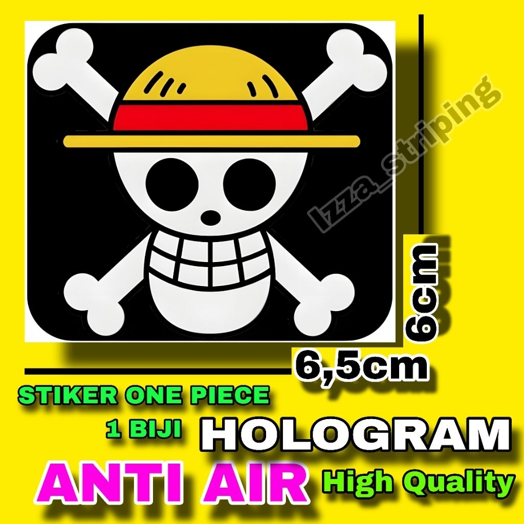 

STIKER ONE PIECE 1 BIJI BAHAN HOLOGRAM HIGH QUALITY