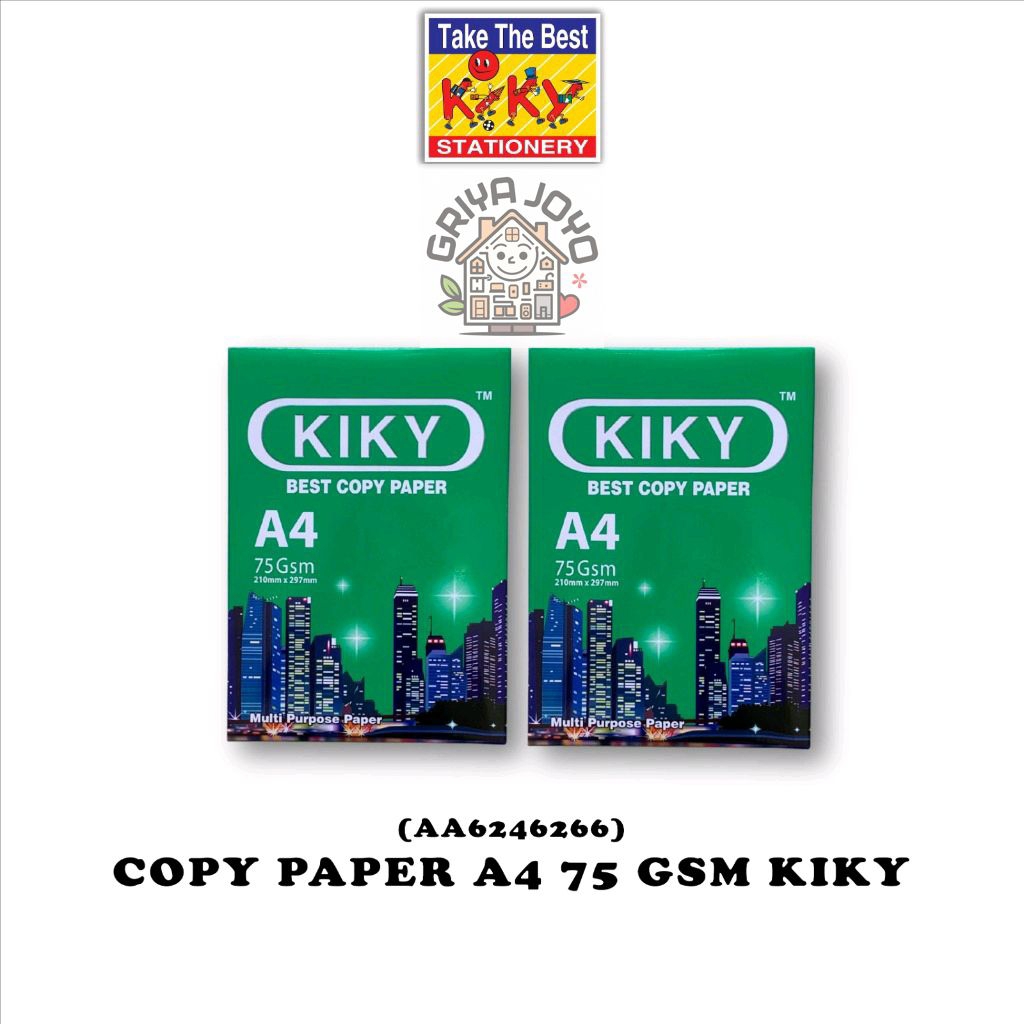 

HVS KIKY A4 Copy Paper / Kertas Fotocopy 75 GSM - 1 Rim = 500 Lembar