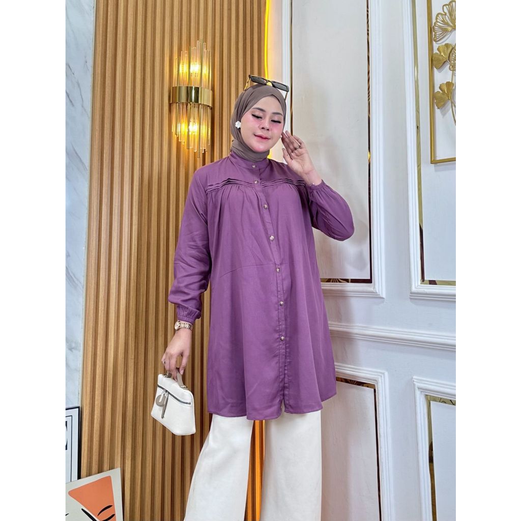 TUNIK JUMBO ( LD 110 - LD 130 ) NAISELL RAYON TWILL PREMIUM / Baju Atasan Wanita muslim / Atasan Tun
